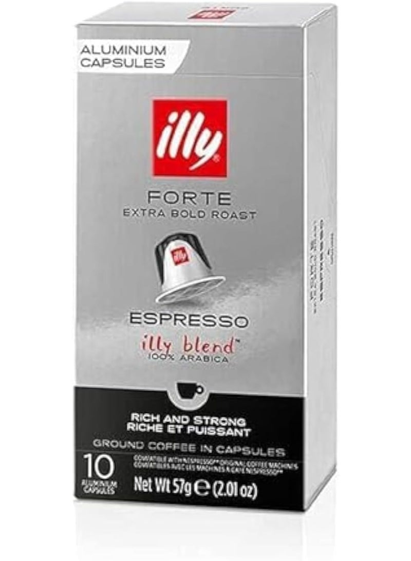 Illy Espresso Forte Nespresso Compatible Pods - 10 Capsules